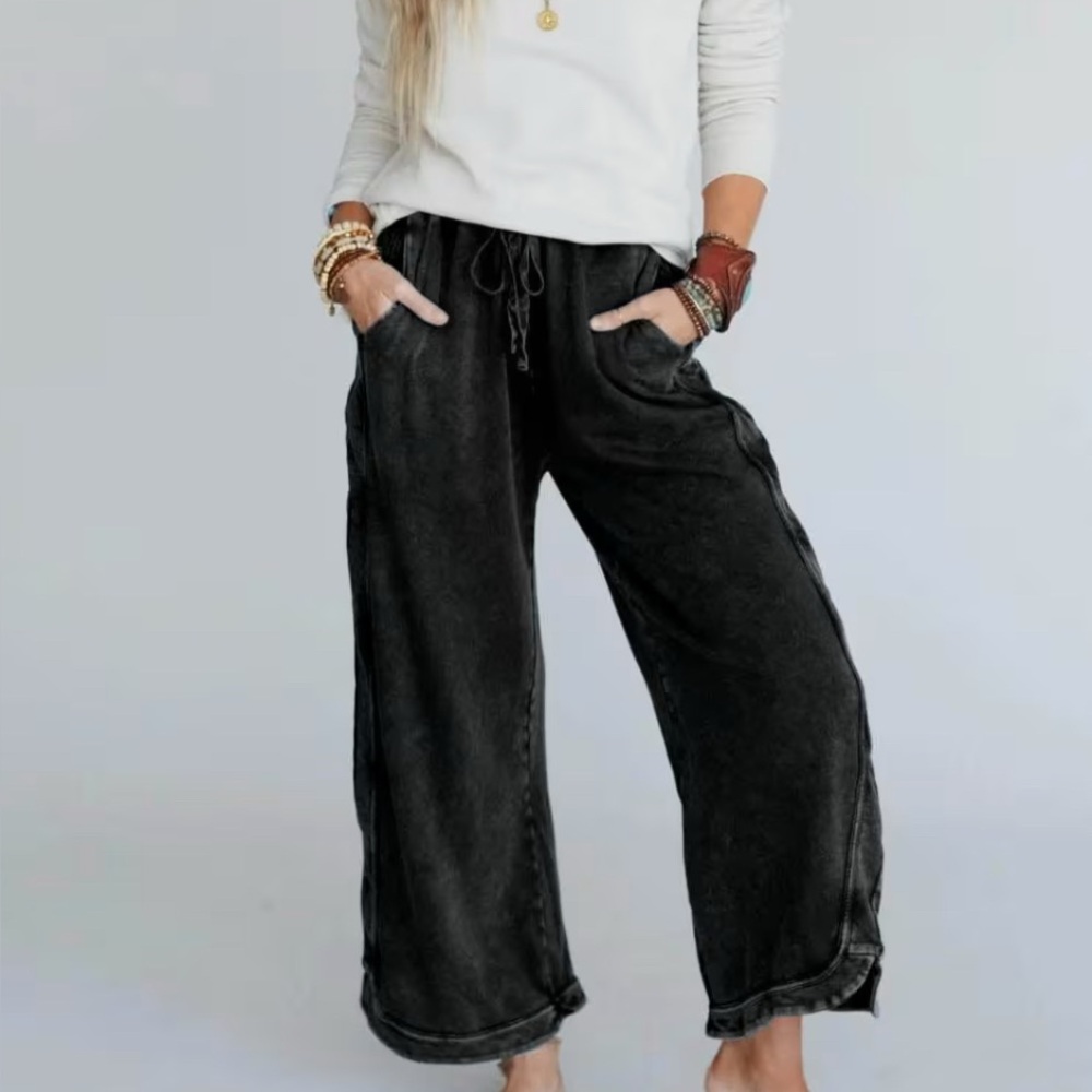 So Comfy Wide Leg Pant Cropped Length